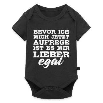 Bevor ich mich aufrege ist es mir lieber egal - Baby Premium Kurzarmbody - Schwarz - Vorne