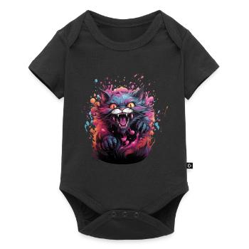 Evil kitty colorful - Baby Premium short-sleeve bodysuit - black - Front