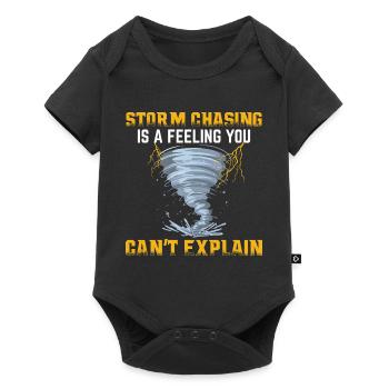 Sturmjäger Vatertag | Meteorologe Stürme Geschenke - Baby Premium Kurzarmbody - Schwarz - Vorne