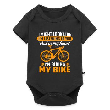 Ich fahre mit dem Fahrrad - Baby Premium Kurzarmbody - Schwarz - Vorne