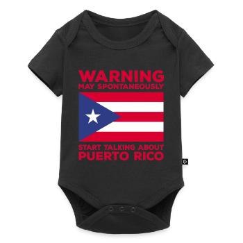 Puerto Rico | Puerto Ricaner Flagge Geschenkideen - Baby Premium Kurzarmbody - Schwarz - Vorne