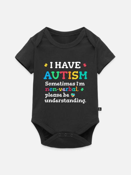 Nonverbaler Autismus - Baby Premium Kurzarmbody - Schwarz