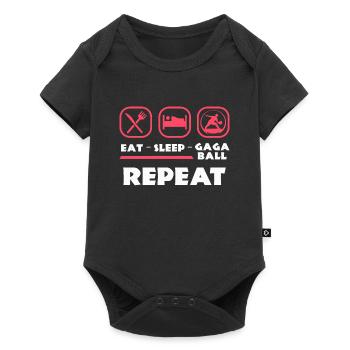 Eat Sleep Gaga Ball Repeat - Baby Premium short-sleeve bodysuit - black - Front
