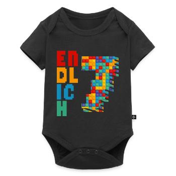 Finally 7 building blocks - Baby Premium short-sleeve bodysuit - black - Front