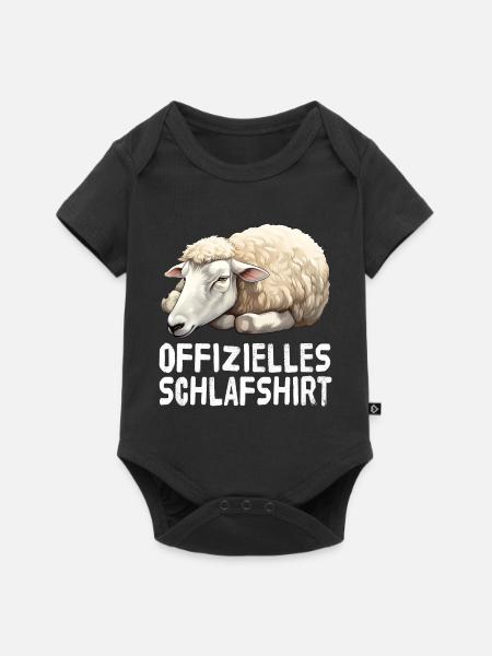 Offizieles Schlafshirt Schaf - Baby Premium Kurzarmbody - Schwarz
