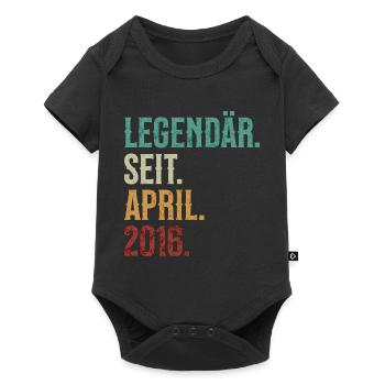 Legendär. Seit. April. 2016. Retro Birthday - Baby Premium Kurzarmbody - Schwarz - Vorne