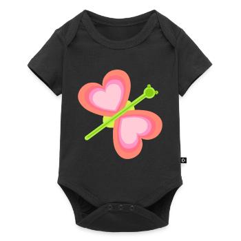 Coeur Papillon Printemps Enfant Bébé Insectes Années 80 - Body à manches courtes Premium Bébé - noir - Devant