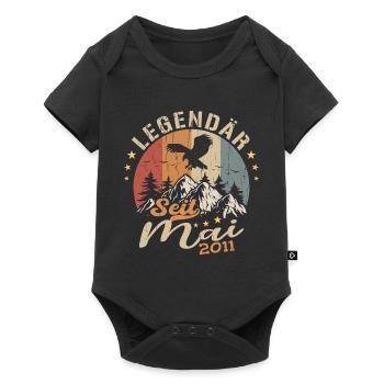 Mai 2011 Jahrgang geboren im Mai 2011 Jubiläum - Baby Premium Kurzarmbody - Schwarz - Vorne