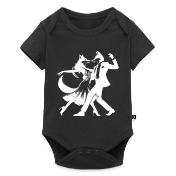 Cooles Foxtrot Design: Zwei tanzende Füchse! - Baby Premium Kurzarmbody - Schwarz - Vorne