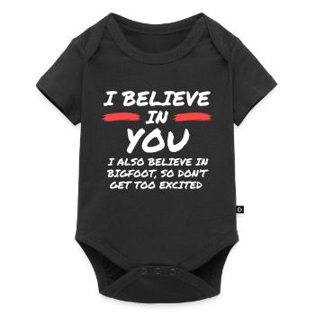 Sarcastique Je crois en toi Bigfoot - Body à manches courtes Premium Bébé - noir - Devant