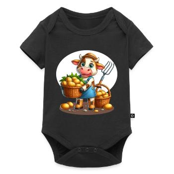 Harvest cow Fresh potatoes from the field - Baby Premium short-sleeve bodysuit - black - Front