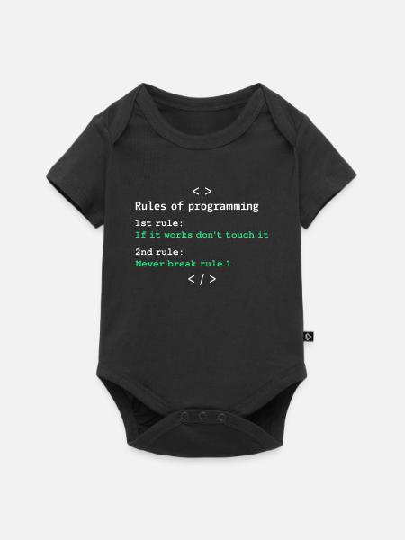 Règles de programmation - Body à manches courtes Premium Bébé - noir