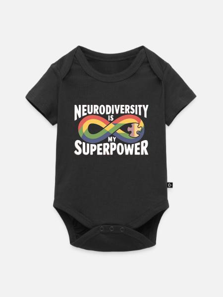 La neurodiversité est mon superpouvoir - Body à manches courtes Premium Bébé - noir