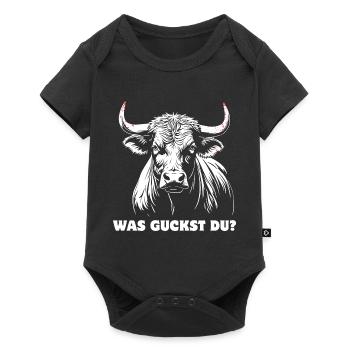 Stier - Was guckst du? stolz, selbstbewusst - Baby Premium Kurzarmbody - Schwarz - Vorne