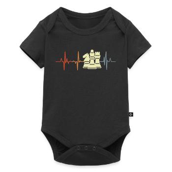 Chess Pieces Cardiogram - Baby Premium short-sleeve bodysuit - black - Front