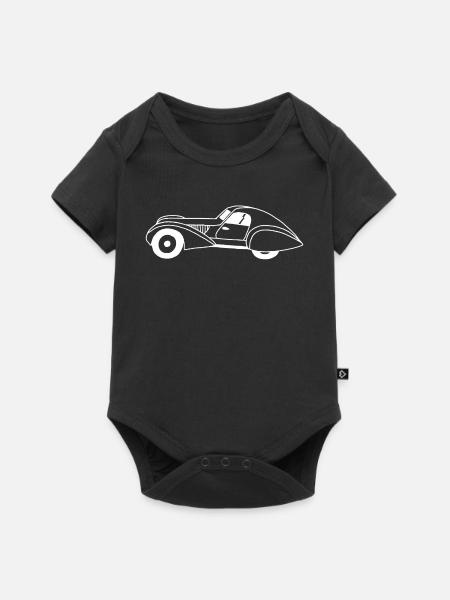 Weißes Auto und Wassertropfen - Baby Premium Kurzarmbody - Schwarz