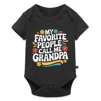 Papy Grand-père Famille Fête des pères - Body à manches courtes Premium Bébé - noir - Devant