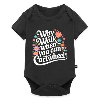 Turnen Turner Gymnastik - Baby Premium Kurzarmbody - Schwarz - Vorne