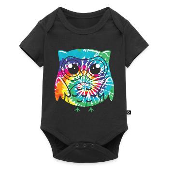 hibou amoureux des animaux hiboux - Body à manches courtes Premium Bébé - noir - Devant
