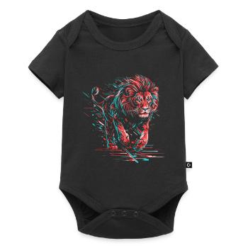 Lion Neon Lion Head Colorful Predator Animal Wild - Baby Premium short-sleeve bodysuit - black - Front