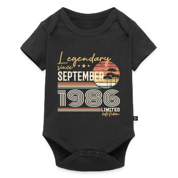 September 1986 Born in September 1986 September 1986 - Baby Premium short-sleeve bodysuit - black - Front