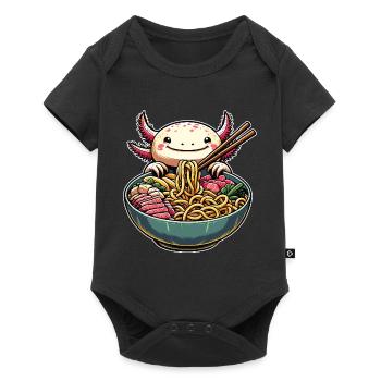Axolotl with noodles ramen kawaii axolotl - Baby Premium short-sleeve bodysuit - black - Front