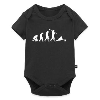 Entwicklung des Curling-Witzes und Wintersportkunst - Baby Premium Kurzarmbody - Schwarz - Vorne
