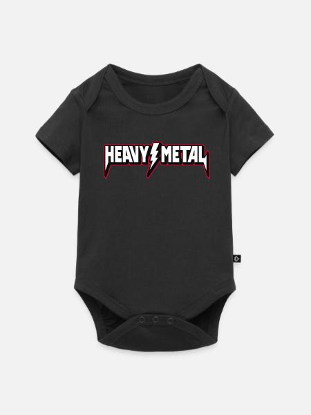 Heavy Metal 3D-Logo - Baby Premium Kurzarmbody - Schwarz