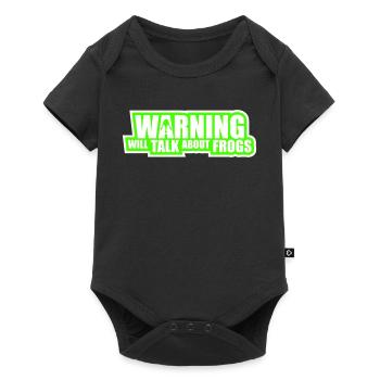 Avertissement : parlera des grenouilles, grenouille, animal drôle. - Body à manches courtes Premium Bébé - noir - Devant