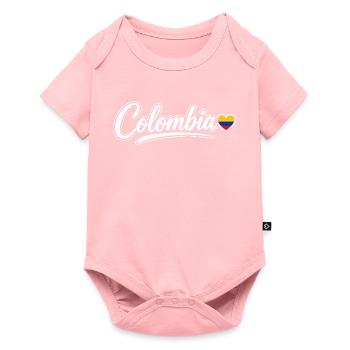 Scénario colombien avec cœur de drapeau Patriotique - Body à manches courtes Premium Bébé - rose - Devant