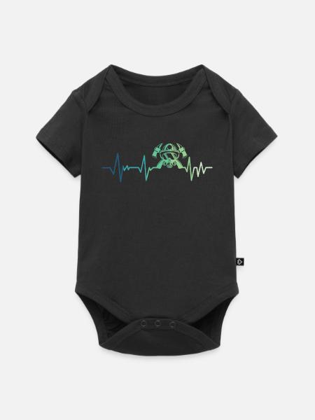 Feuerwehrmann Herzschlag Feuerwehrmann - Baby Premium Kurzarmbody - Schwarz