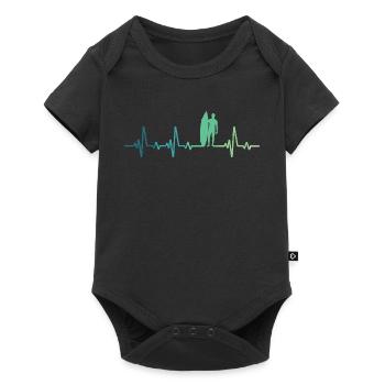 surf battement de coeur cadeau surfeur - Body à manches courtes Premium Bébé - noir - Devant