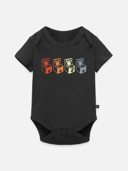 Retro 80er Arcade Gaming - Baby Premium Kurzarmbody - Schwarz