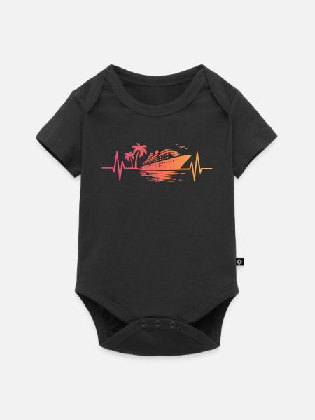 Sonnenuntergangskreuzfahrtschiff-Kreuzfahrt - Baby Premium Kurzarmbody - Schwarz