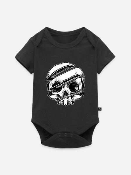Schädel-Scheibe - Baby Premium Kurzarmbody - Schwarz