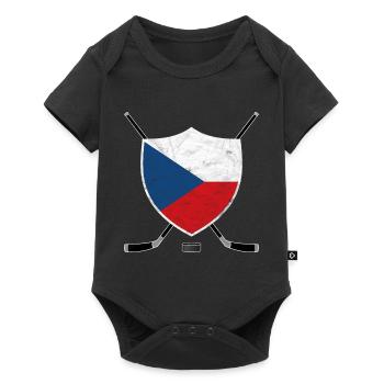 Czech Republic Ice Hockey Czechia Flag Sport Gift - Baby Premium short-sleeve bodysuit - black - Front