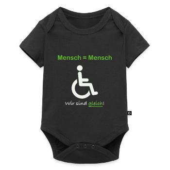 Wir sind gleich! Mensch ist mensch - Baby Premium Kurzarmbody - Schwarz - Vorne