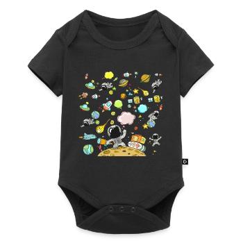 Space astronauts and rockets adventure - Baby Premium short-sleeve bodysuit - black - Front