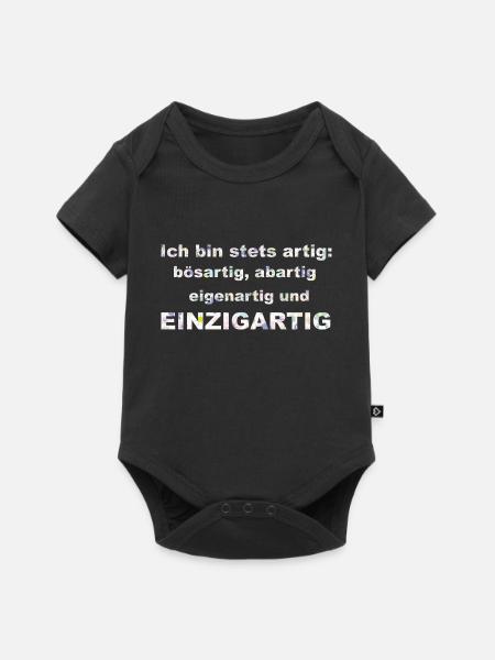 Ich bin artig - Baby Premium Kurzarmbody - Schwarz
