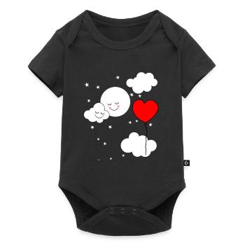 Fantasy children sky balloon heart baby - Baby Premium short-sleeve bodysuit - black - Front