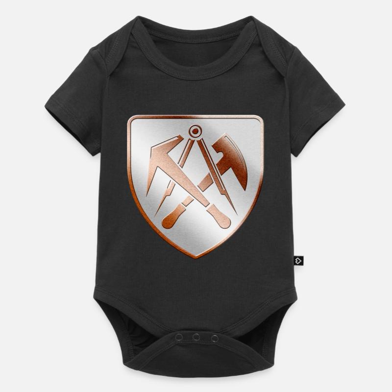 Dachdecker Wappen Schild in 3D - Baby Premium Kurzarmbody - Schwarz