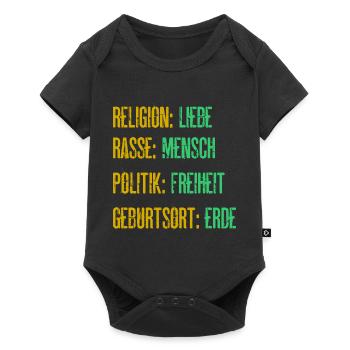 Religion Liebe Rasse Mensch Politik Freiheit - Baby Premium Kurzarmbody - Schwarz - Vorne