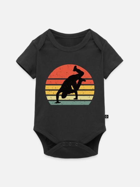 Breakdance Vintage Retro - Baby Premium Kurzarmbody - Schwarz