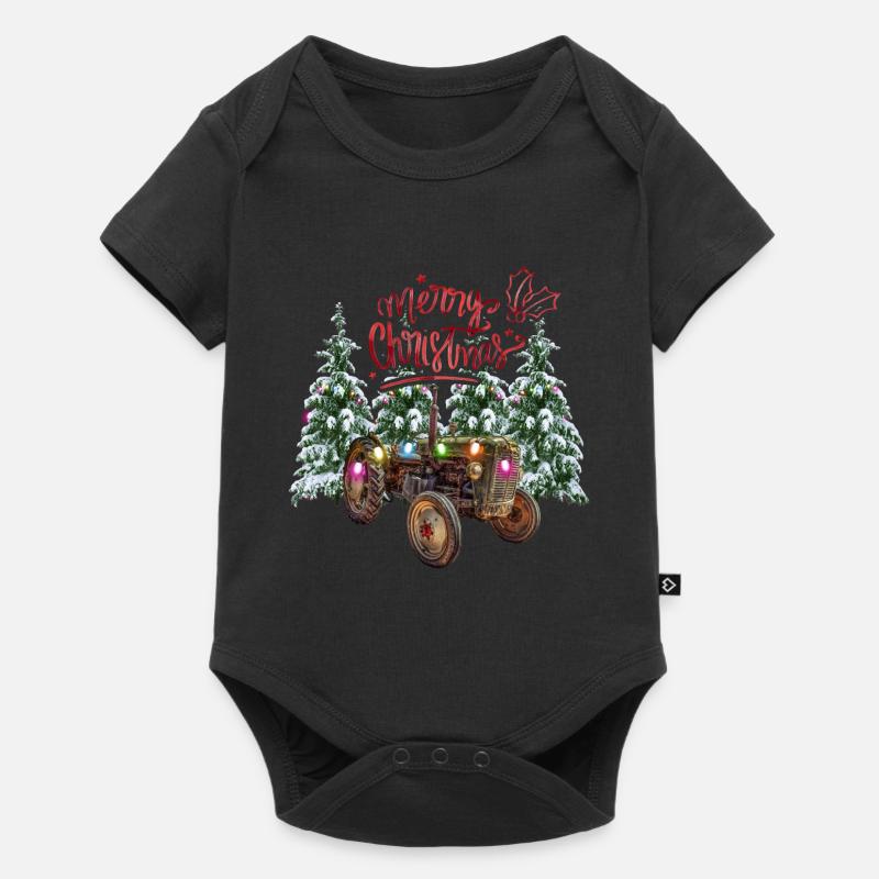 Tracteur de Noël - Body à manches courtes Premium Bébé - noir