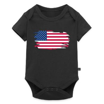 Drapeau USA Amérique US Stars & Stripes US - Body à manches courtes Premium Bébé - noir - Devant