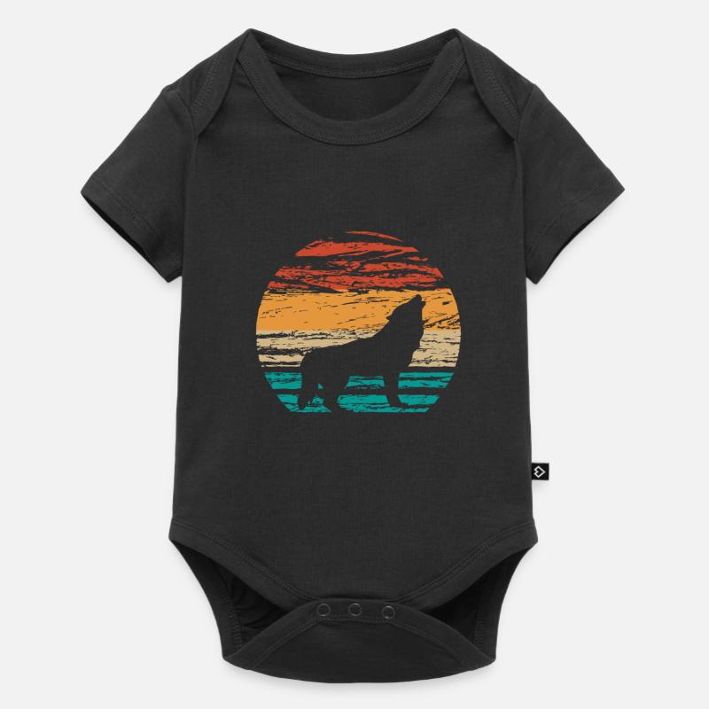 Wolf protection de la nature Prédateurs nature cadeau - Body à manches courtes Premium Bébé - noir