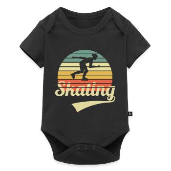 Skating Vintage Inline Skater Retro Inliner Skater - Baby Premium Kurzarmbody - Schwarz - Vorne