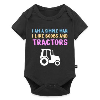 TRACTORS / FARM LIFE / COUNTRY LIFE: Simple man - Baby Premium short-sleeve bodysuit - black - Front