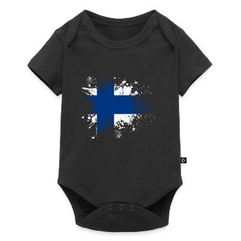 Drapeau de la Finlande Suomi - Body à manches courtes Premium Bébé - noir - Devant