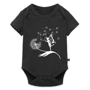 Schmetterlingdesign Pusteblumen Wiese Herzen Feen - Baby Premium Kurzarmbody - Schwarz - Vorne